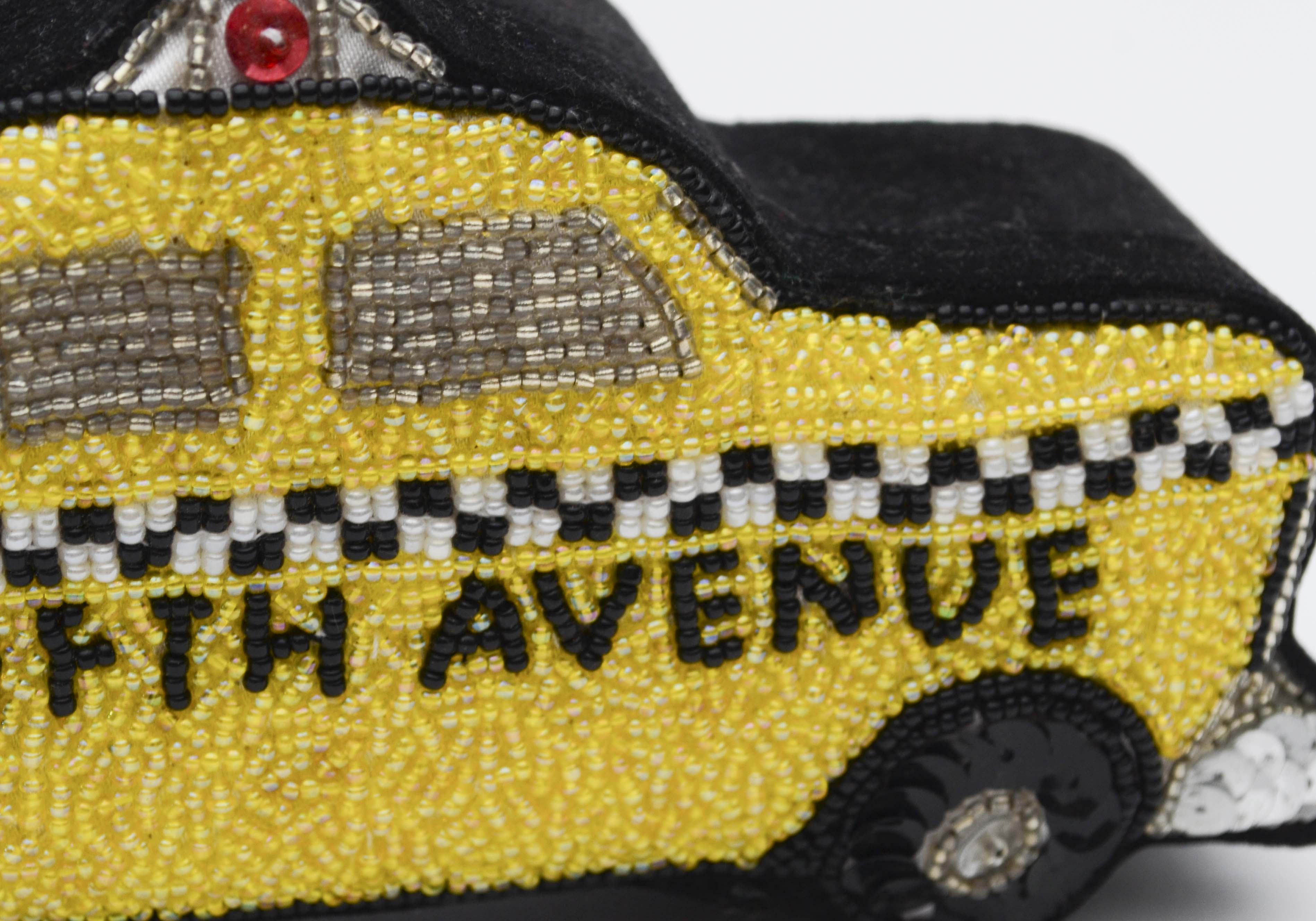 Beaded Saks Fifth Avenue Taxi Cab Jewelry Box