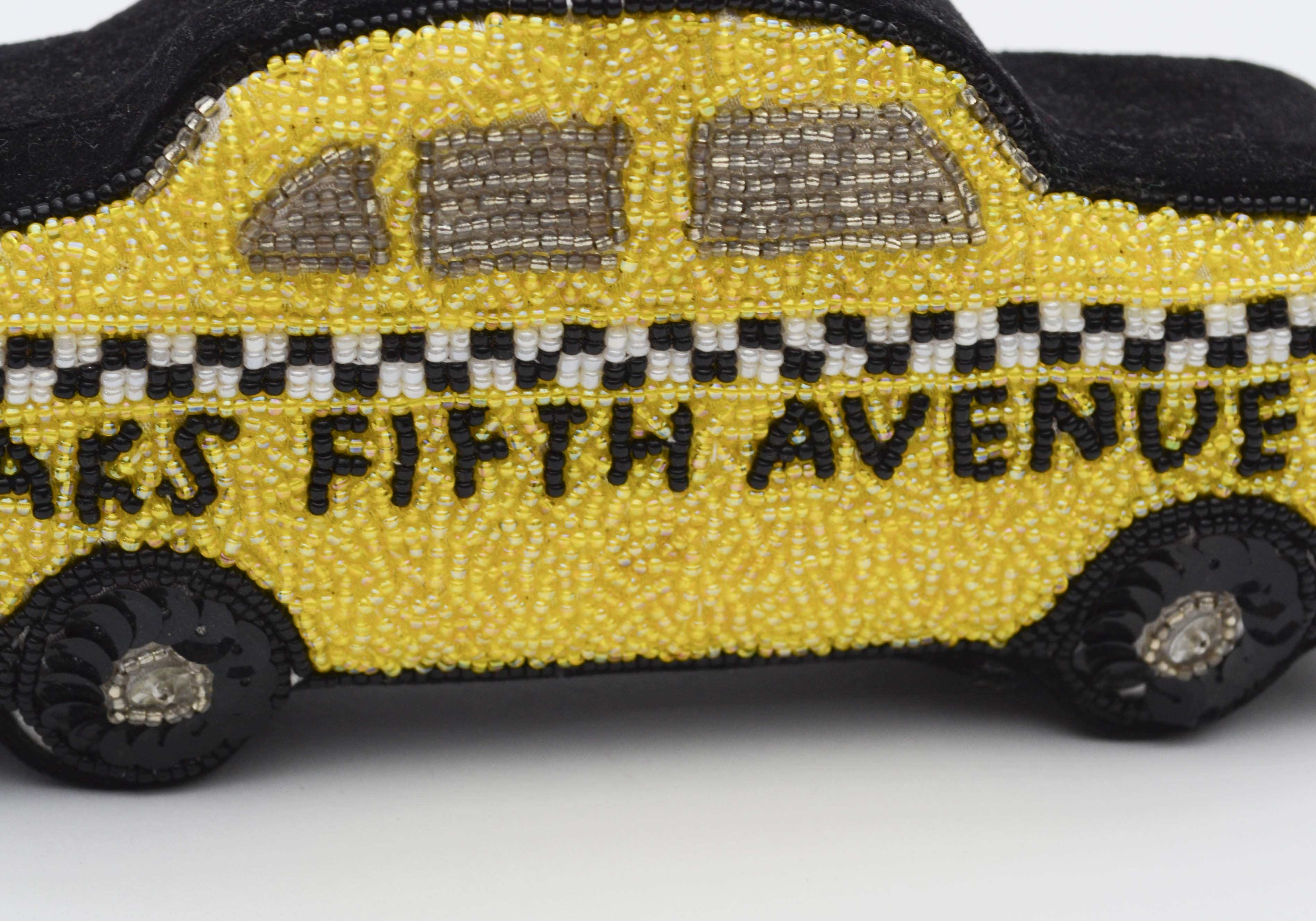 Beaded Saks Fifth Avenue Taxi Cab Jewelry Box