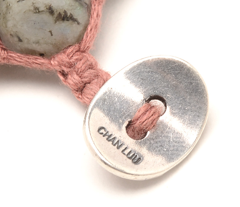 Chan Luu Hand Threaded Labradorite Faceted Beaded Bracelet with Sterling Button