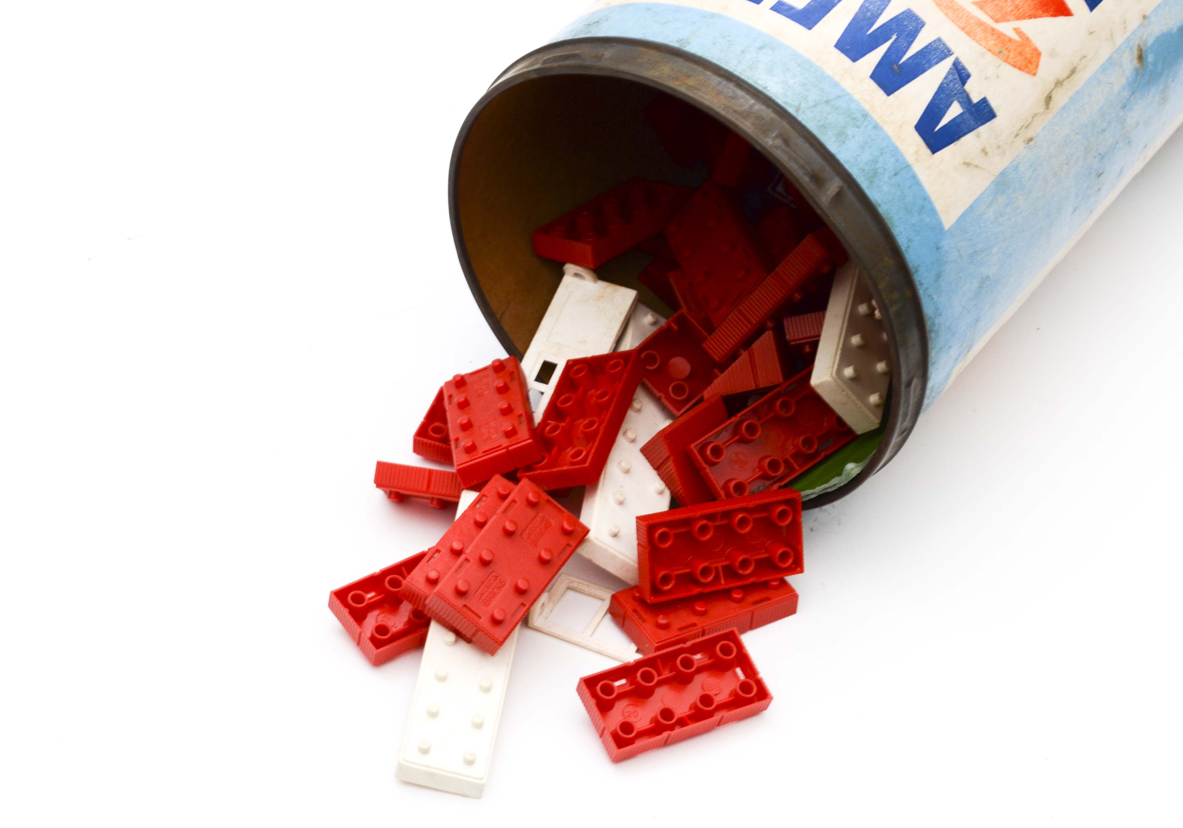 Vintage Toy Bricks and Pinball Game