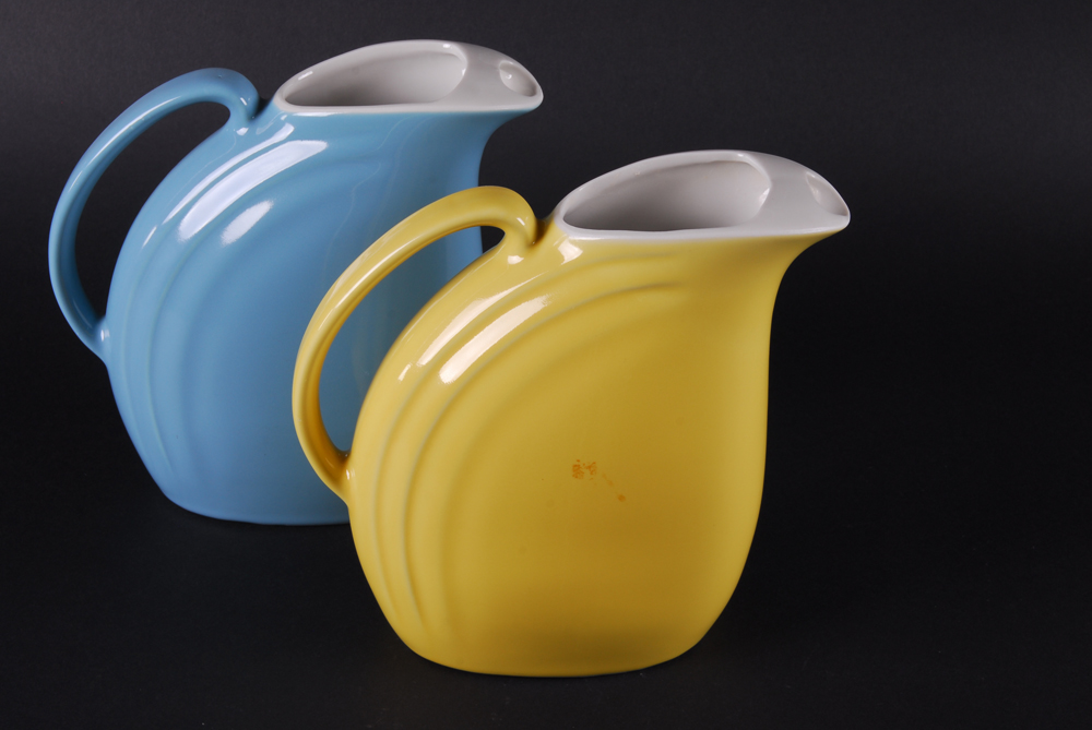 Two Vintage Hall Pottery "Nora" Pitchers