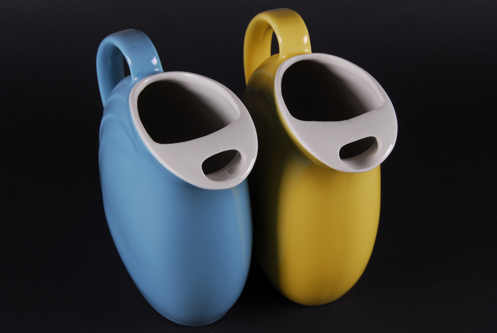 Two Vintage Hall Pottery "Nora" Pitchers