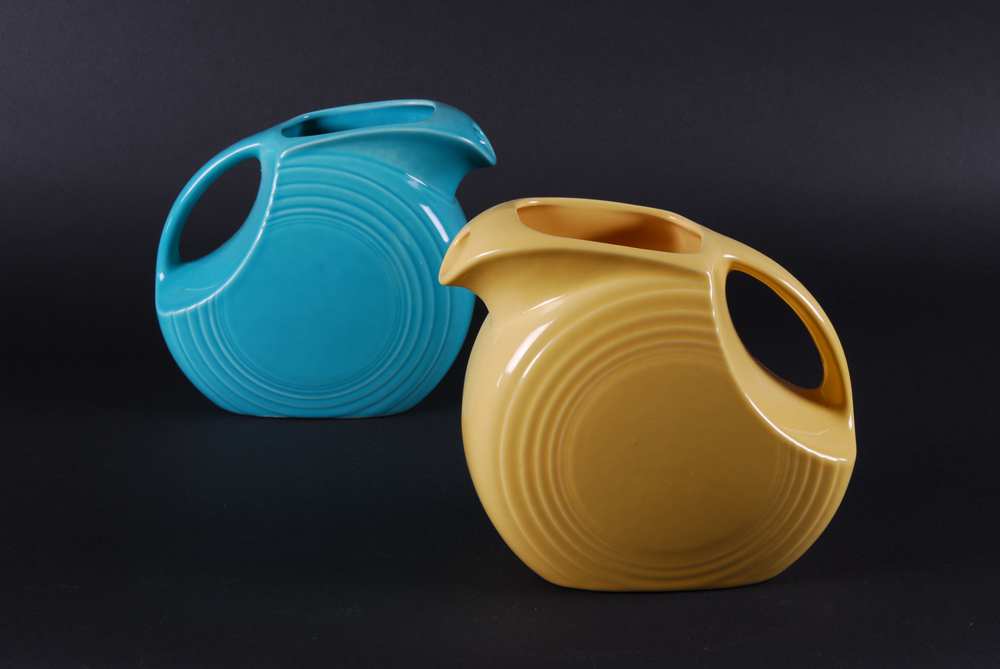 Two Vintage Hall Pottery "Nora" Pitchers