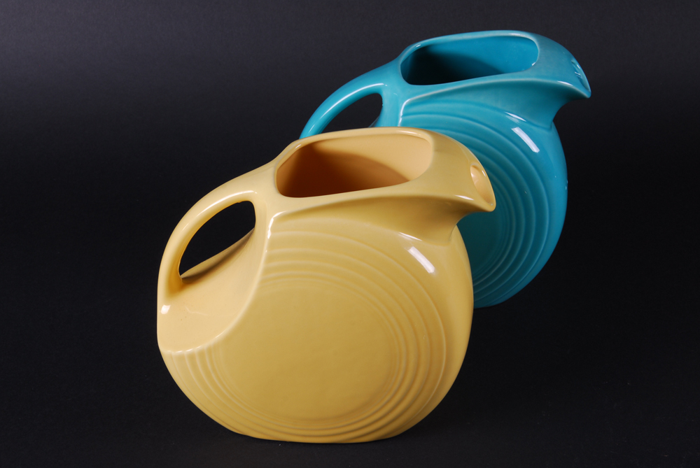 Two Vintage Hall Pottery "Nora" Pitchers