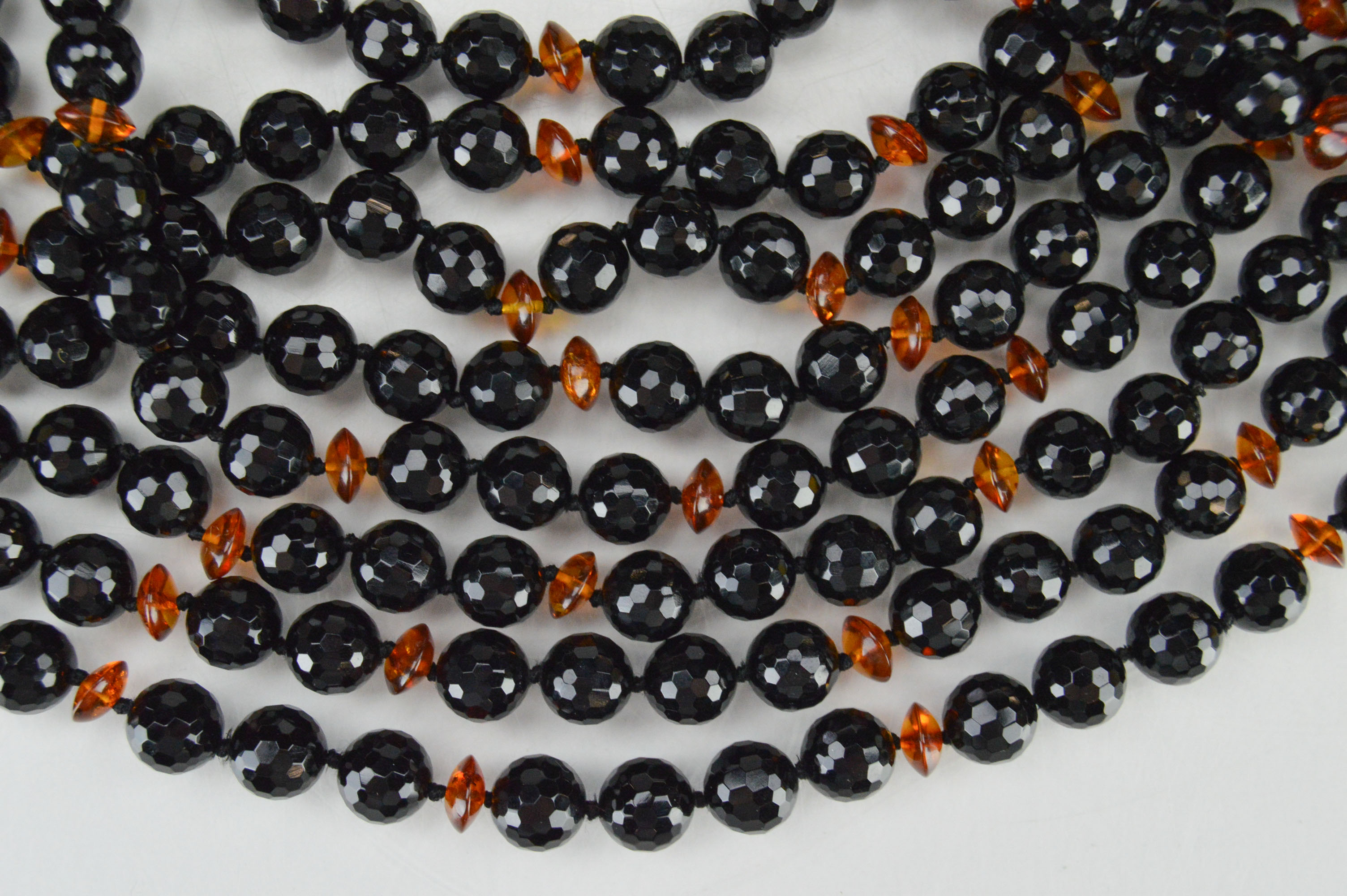 Patricia von Musulin Onyx, Amber, and Rosewood Statement Necklace