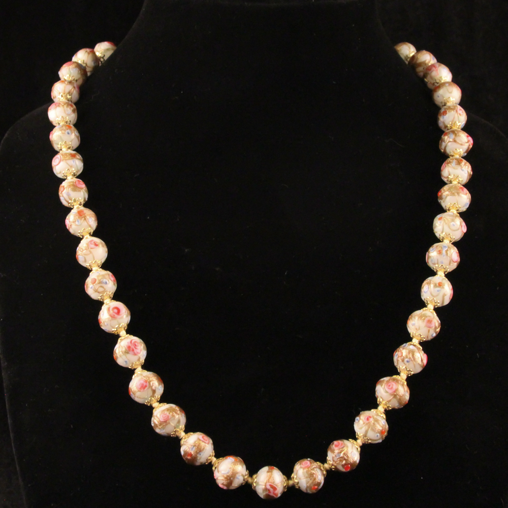 Vintage Fiorato Bead Necklace