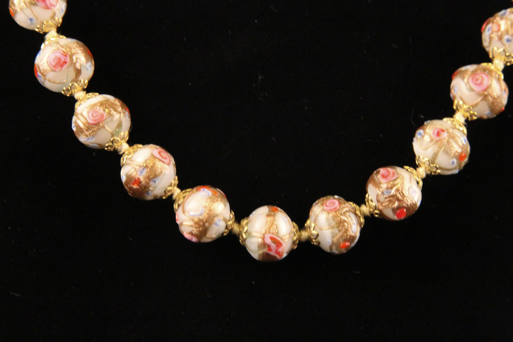 Vintage Fiorato Bead Necklace