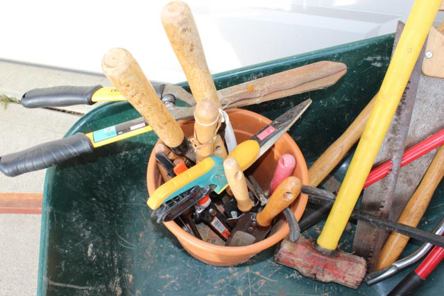 Ryobi Model 410R Garden/Yard Cultivator, Wheelbarrow and Yard Tool Lot