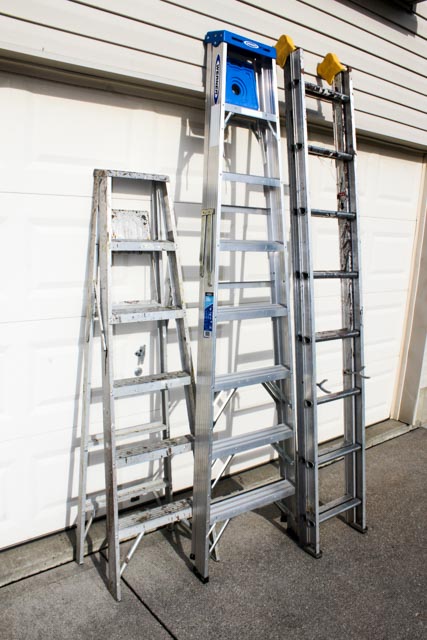 Three Aluminum Ladders