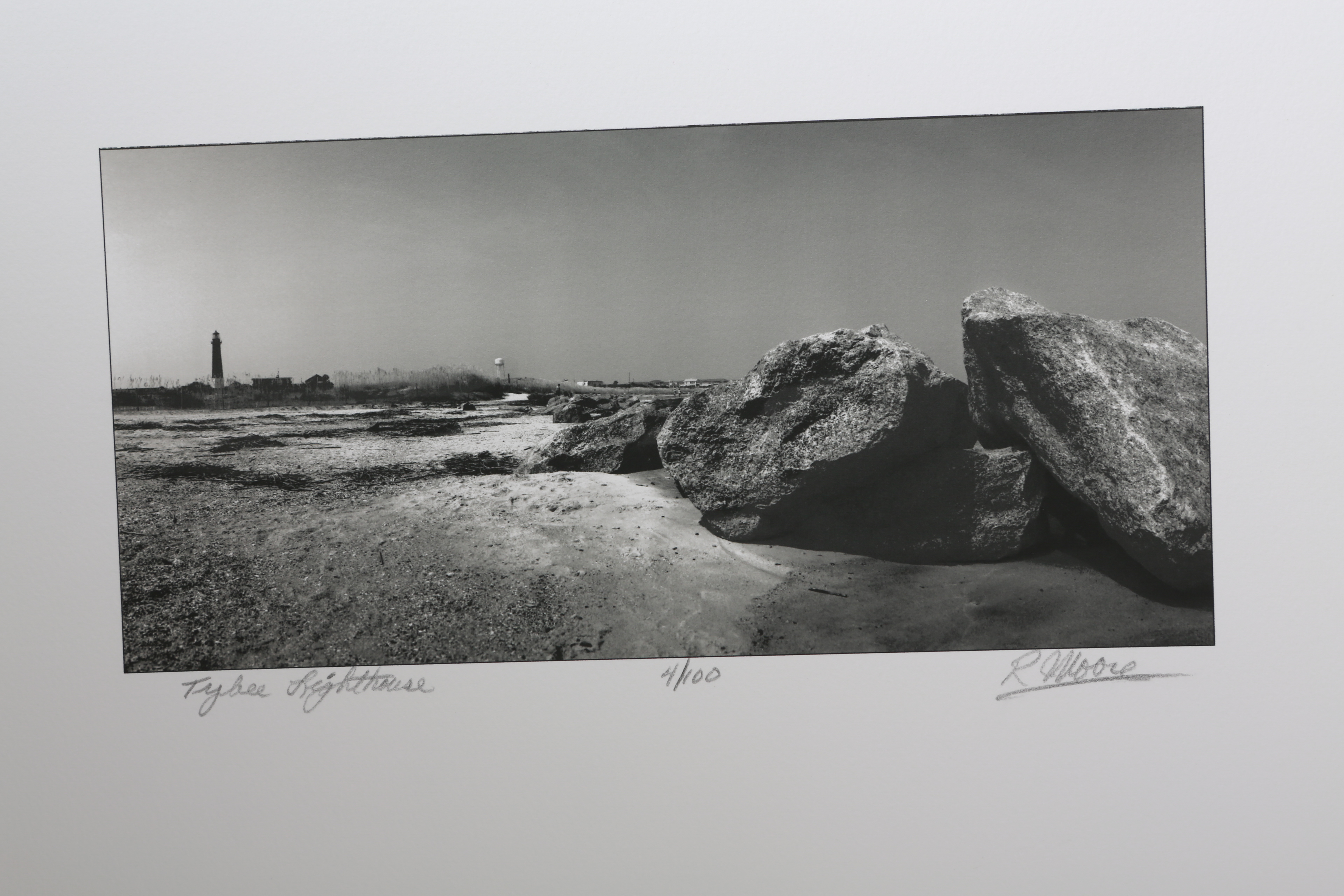 Roger Moore Giclee Quad Black Print Titled "Tybee Lighthouse"