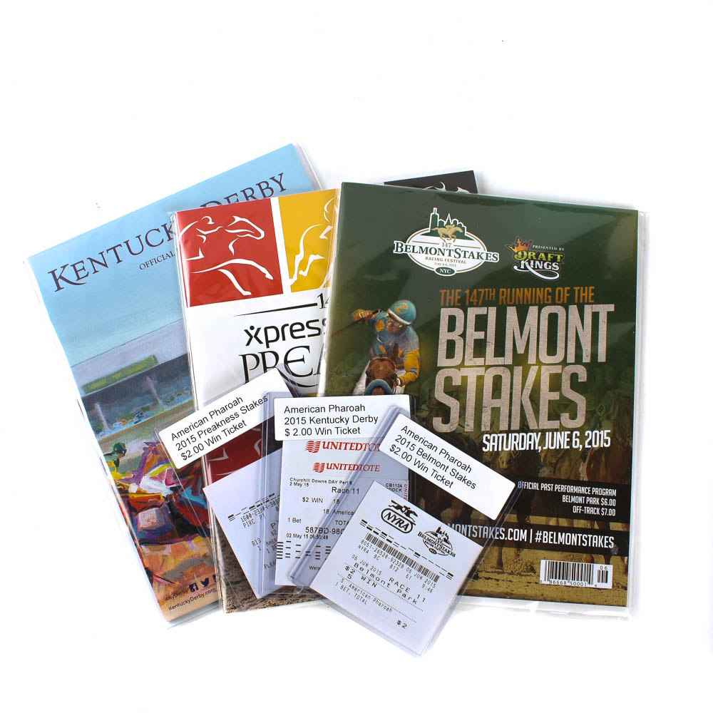 American Pharaoh 2015 Triple Crown Programs with $2 Win Tickets