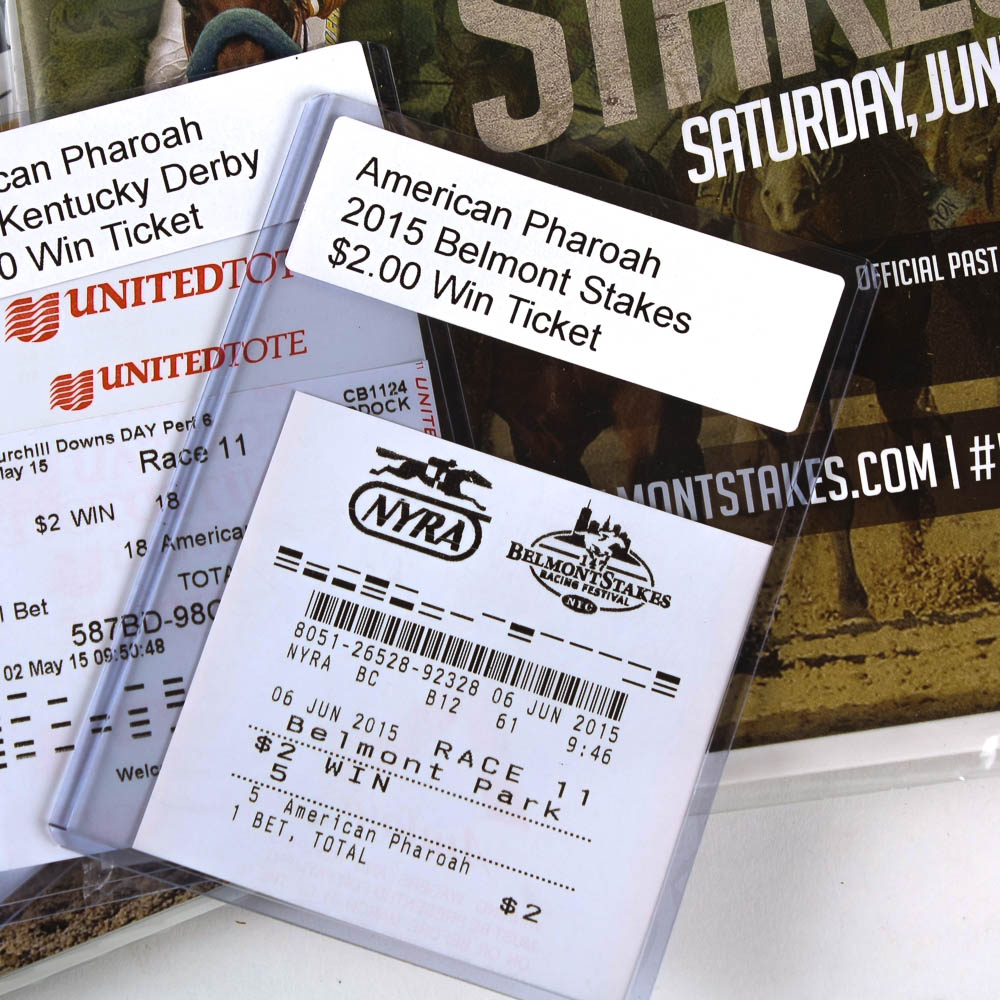 American Pharaoh 2015 Triple Crown Programs with $2 Win Tickets