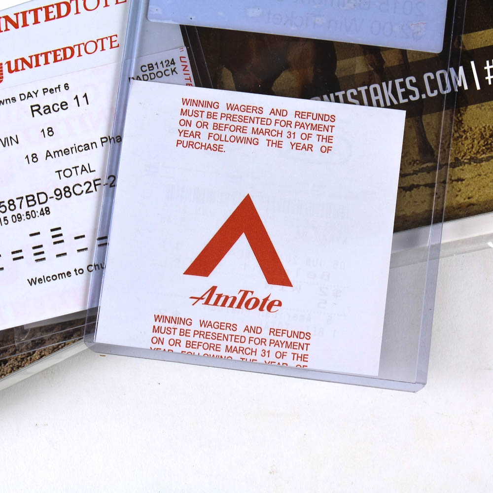 American Pharaoh 2015 Triple Crown Programs with $2 Win Tickets