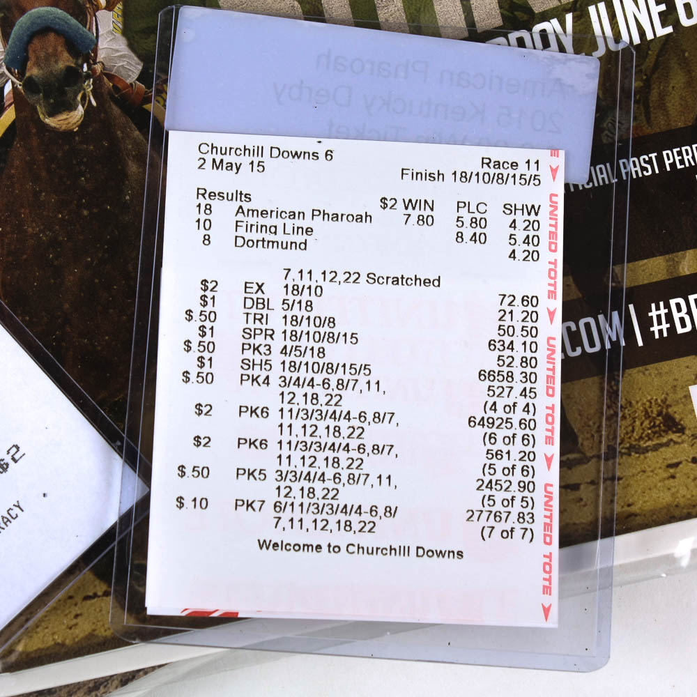 American Pharaoh 2015 Triple Crown Programs with $2 Win Tickets