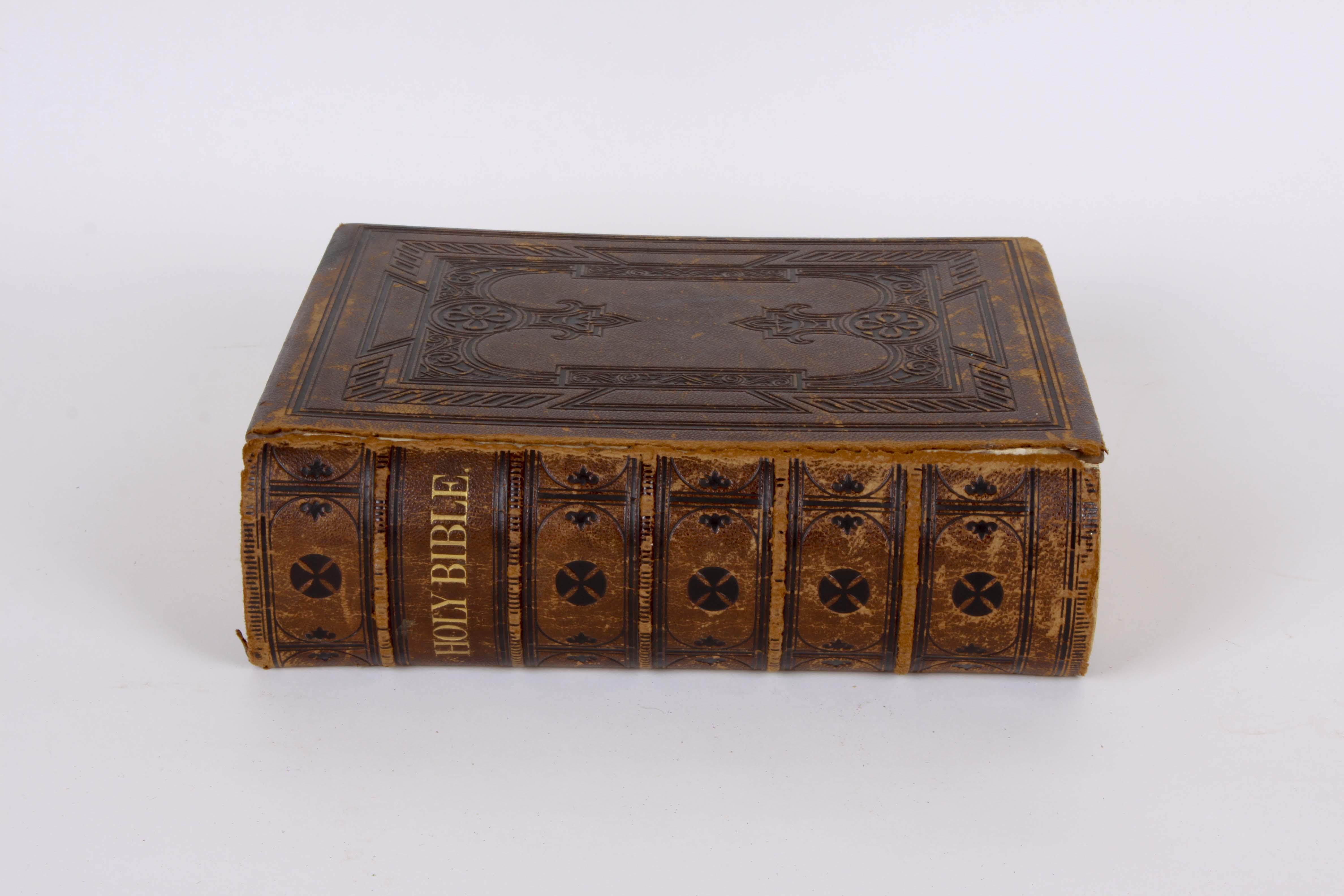 Vintage 1865  Leather Bound Holy Bible