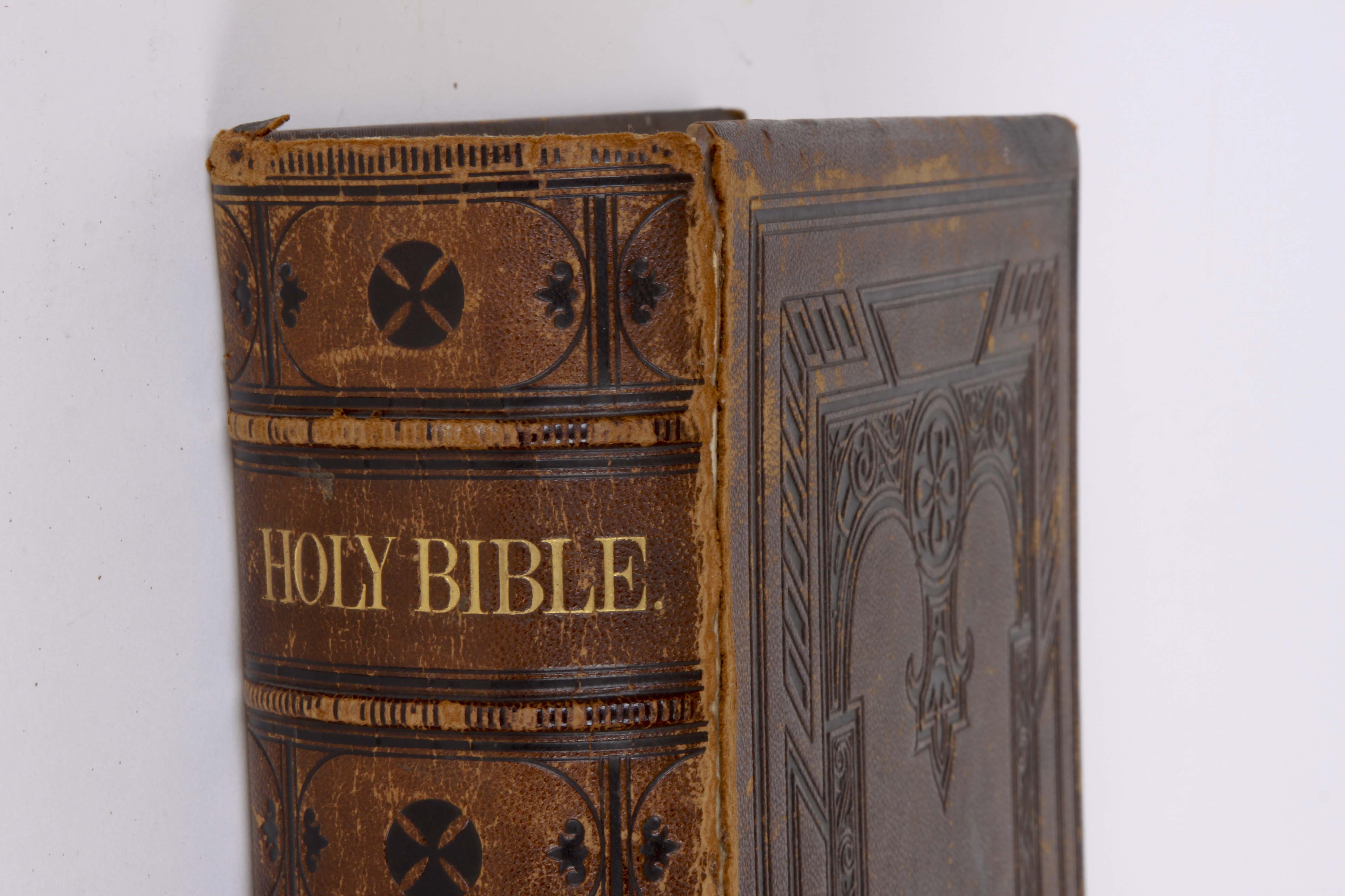 Vintage 1865  Leather Bound Holy Bible
