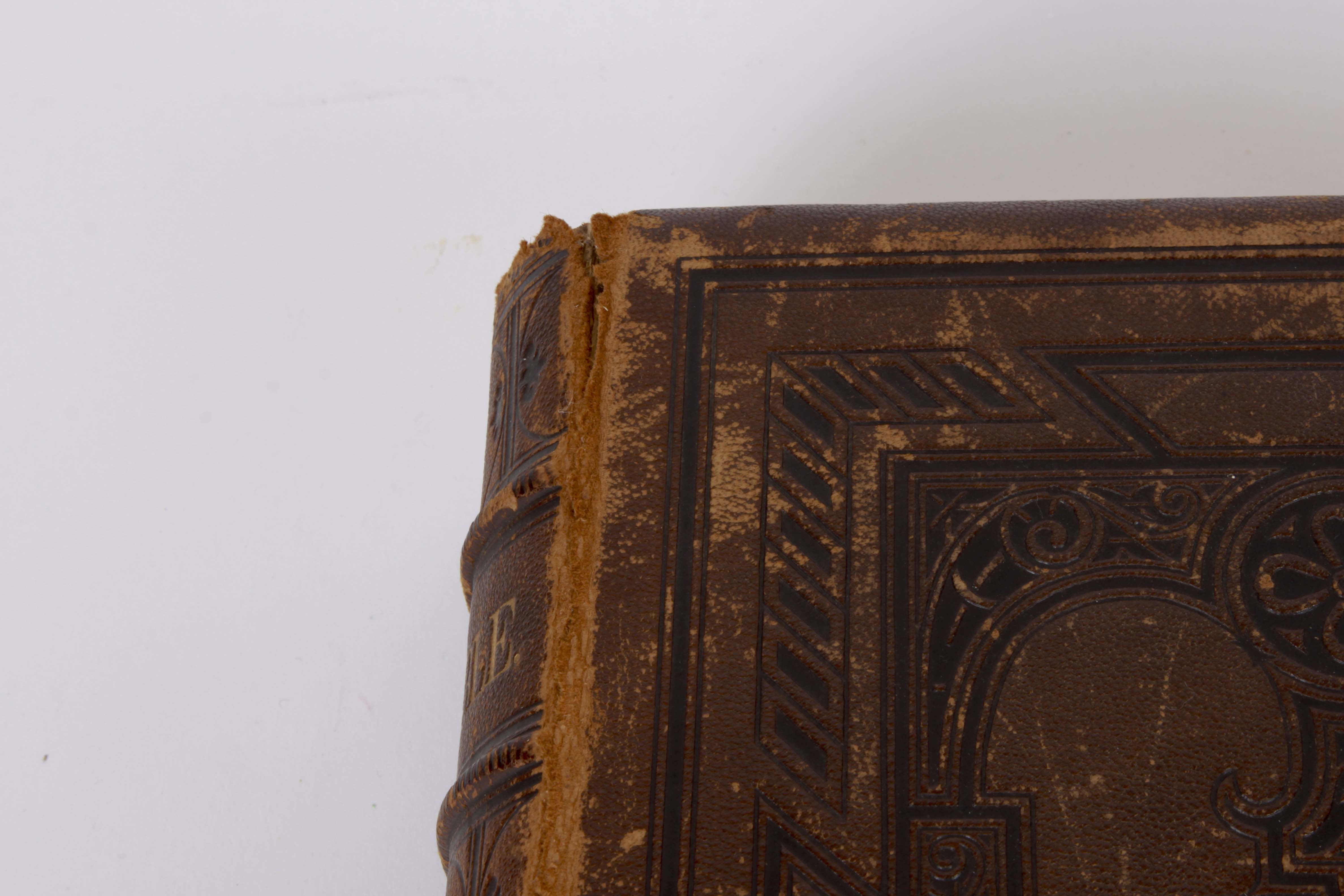Vintage 1865  Leather Bound Holy Bible