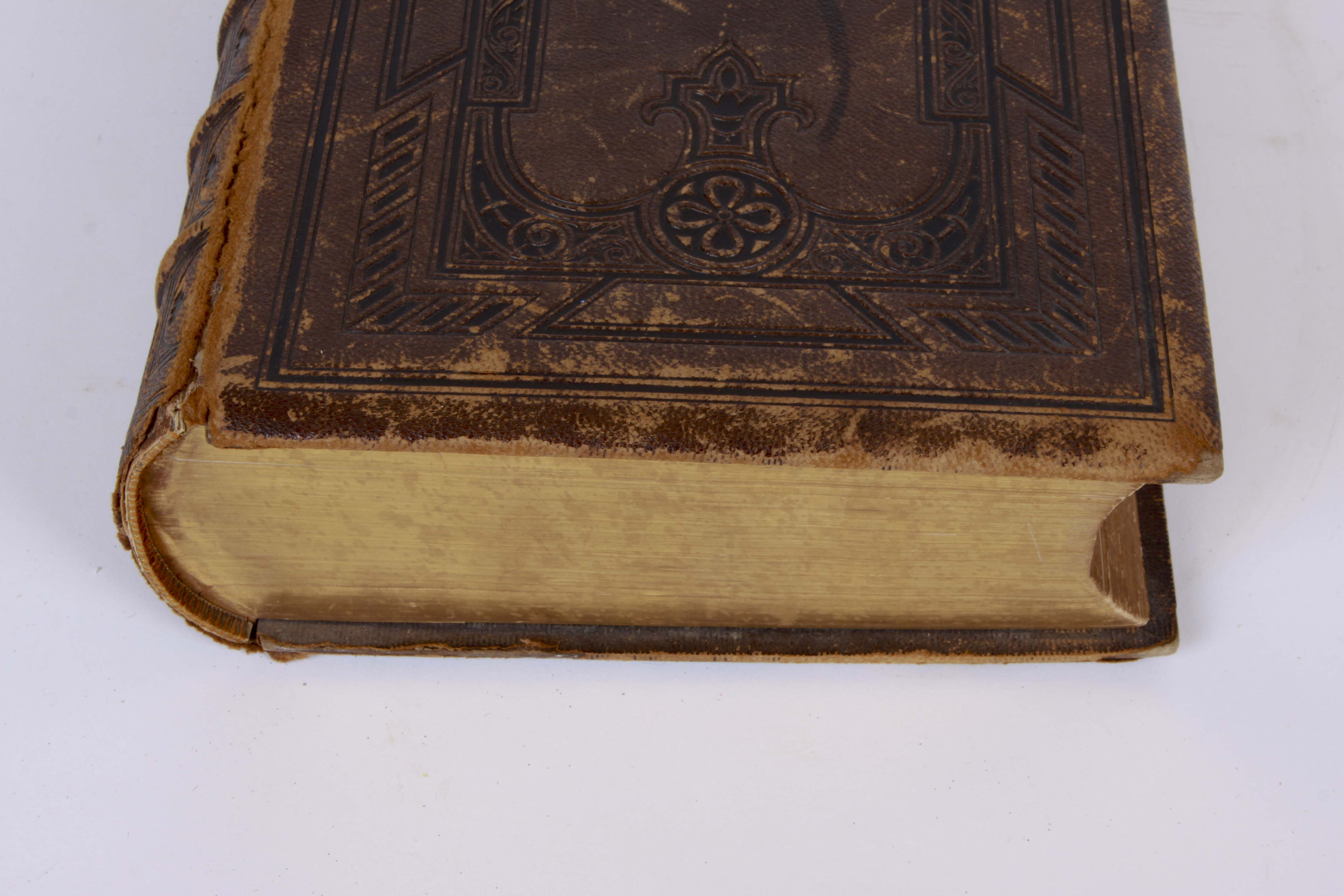 Vintage 1865  Leather Bound Holy Bible