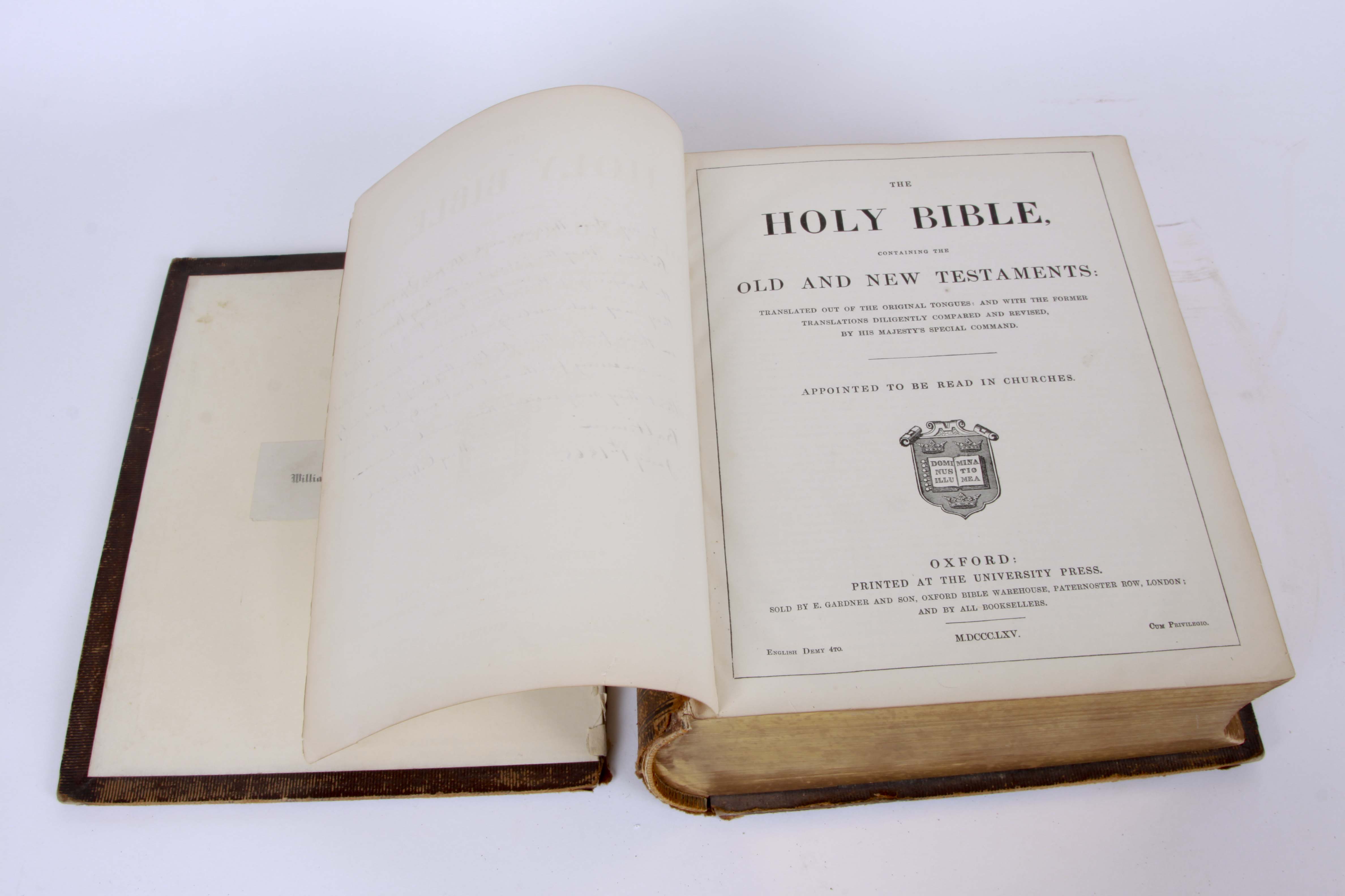 Vintage 1865  Leather Bound Holy Bible