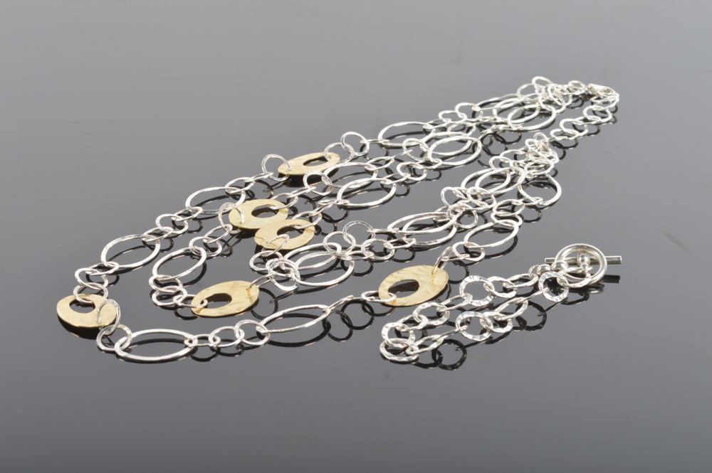 Reeb Sterling Silver Multi-Strand Link Necklace and Bracelet