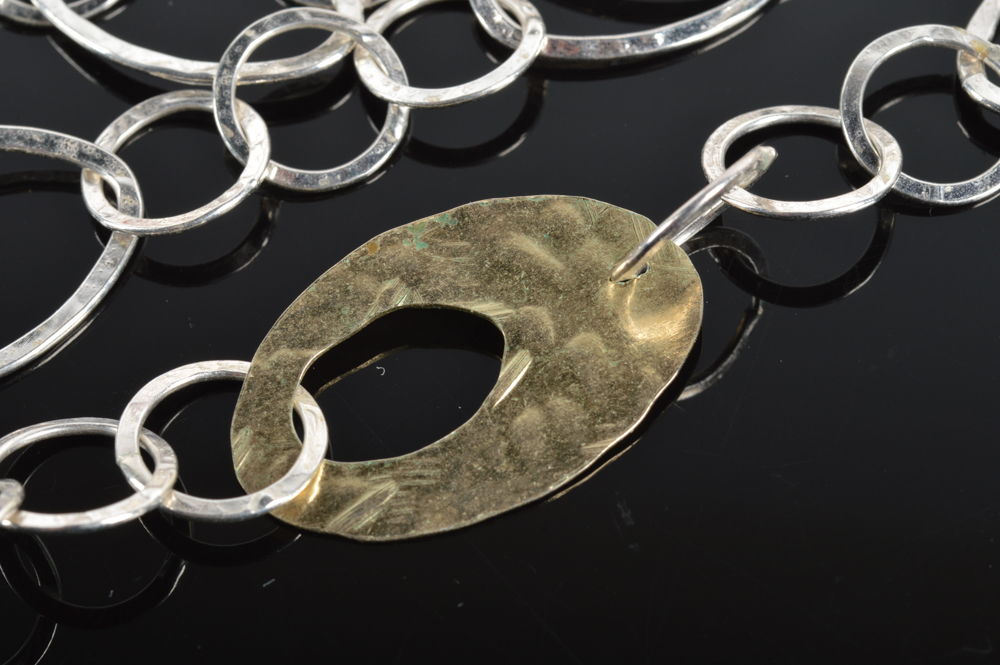 Reeb Sterling Silver Multi-Strand Link Necklace and Bracelet