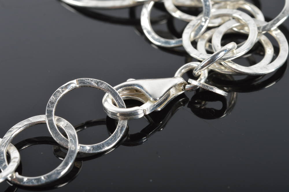 Reeb Sterling Silver Multi-Strand Link Necklace and Bracelet