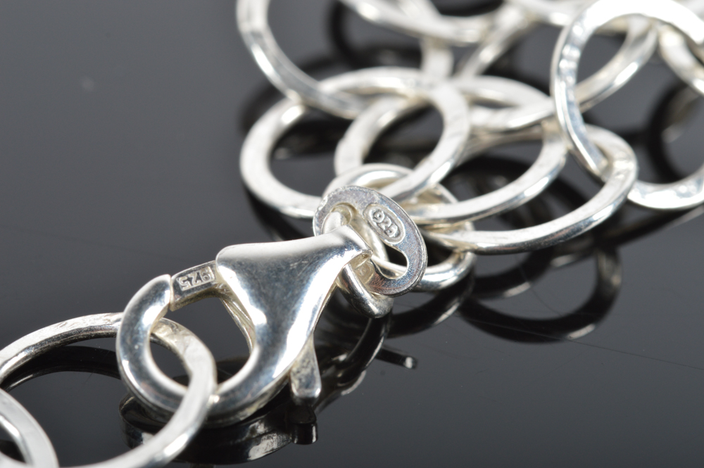 Reeb Sterling Silver Multi-Strand Link Necklace and Bracelet