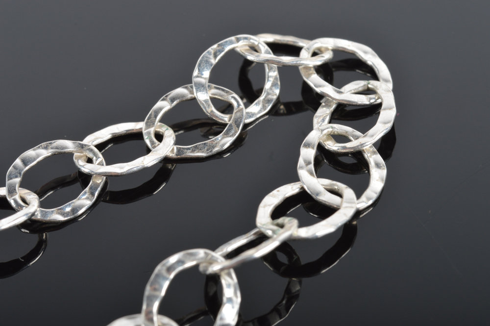 Reeb Sterling Silver Multi-Strand Link Necklace and Bracelet