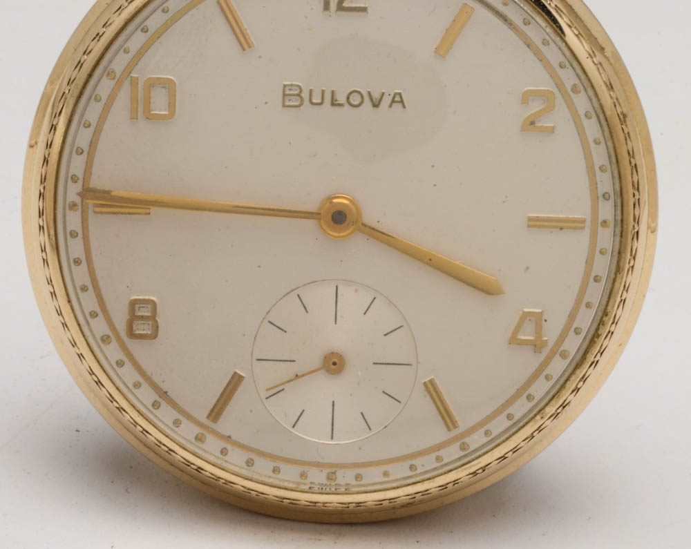 Vintage 10K Rolled Gold Plate Bulova Pocket Watch