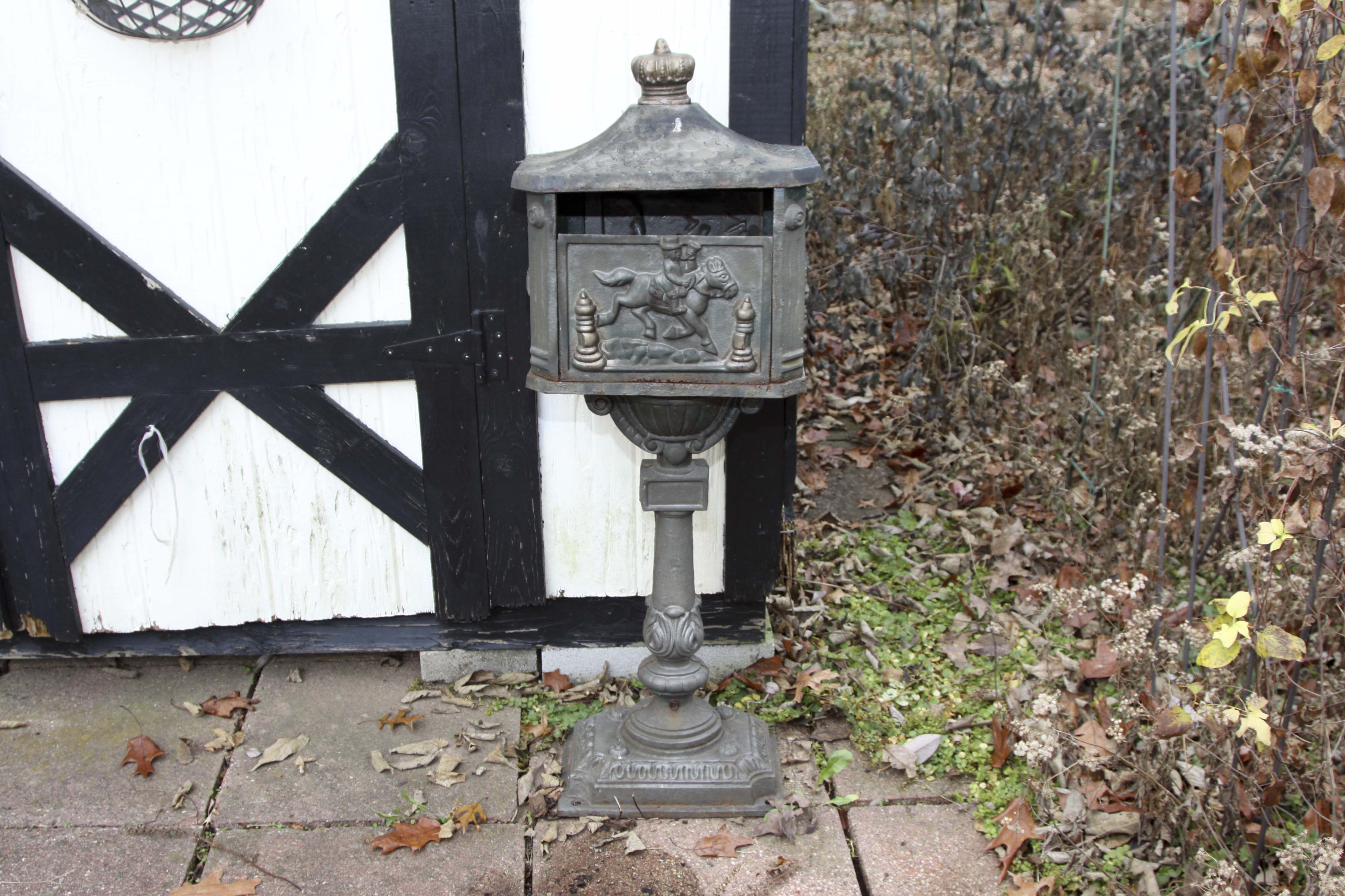 Vintage English Style Cast Iron Mailbox