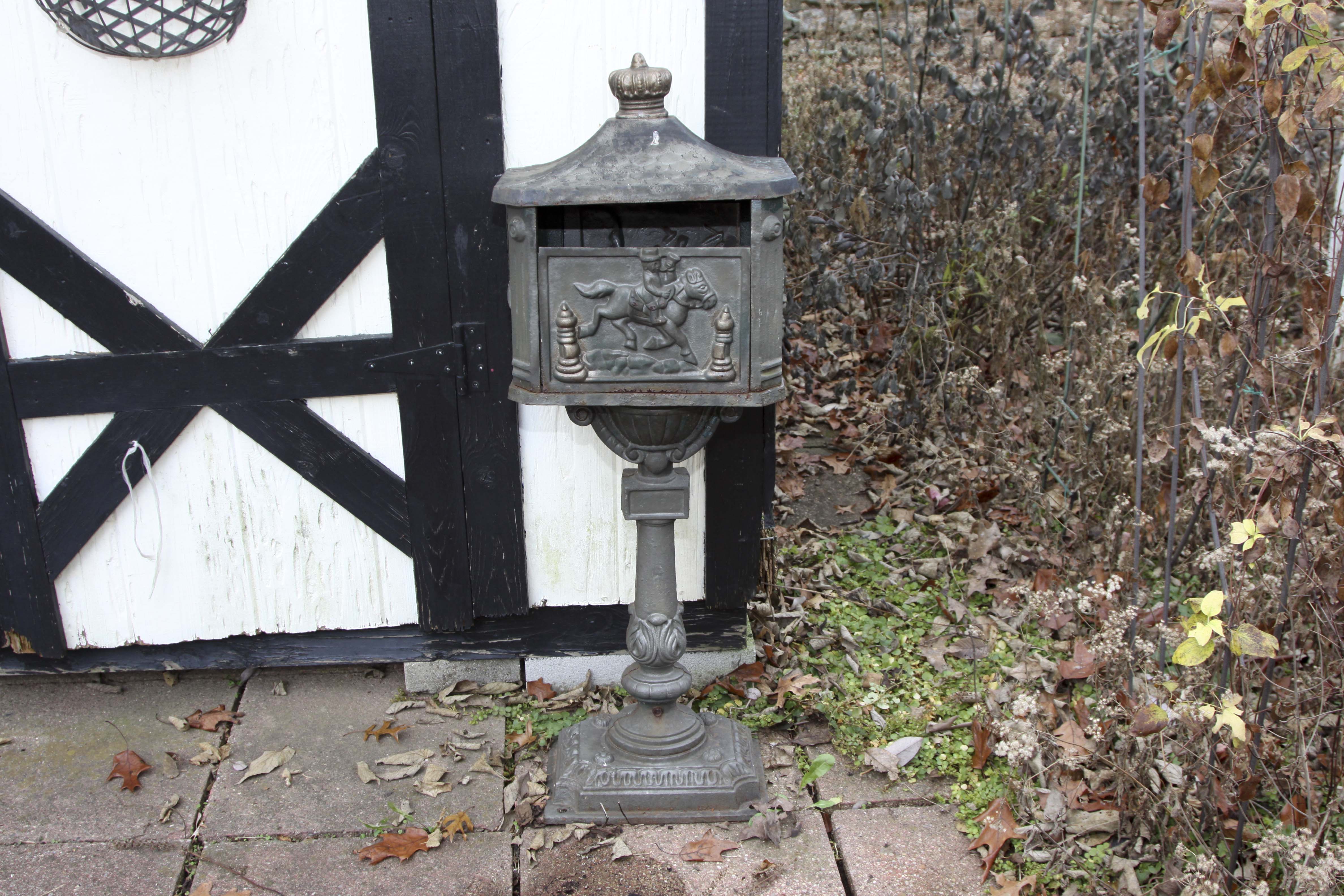 Vintage English Style Cast Iron Mailbox