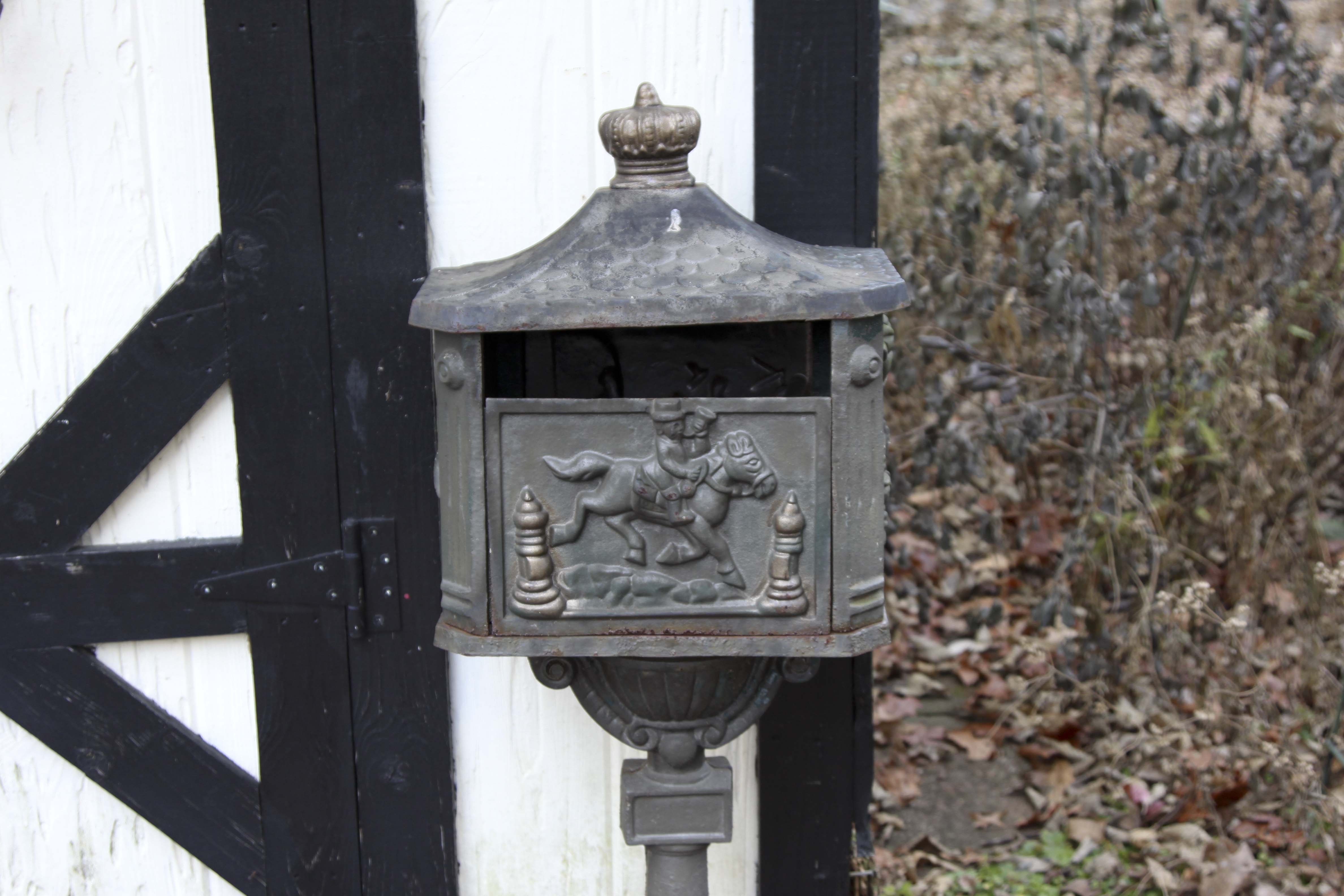 Vintage English Style Cast Iron Mailbox