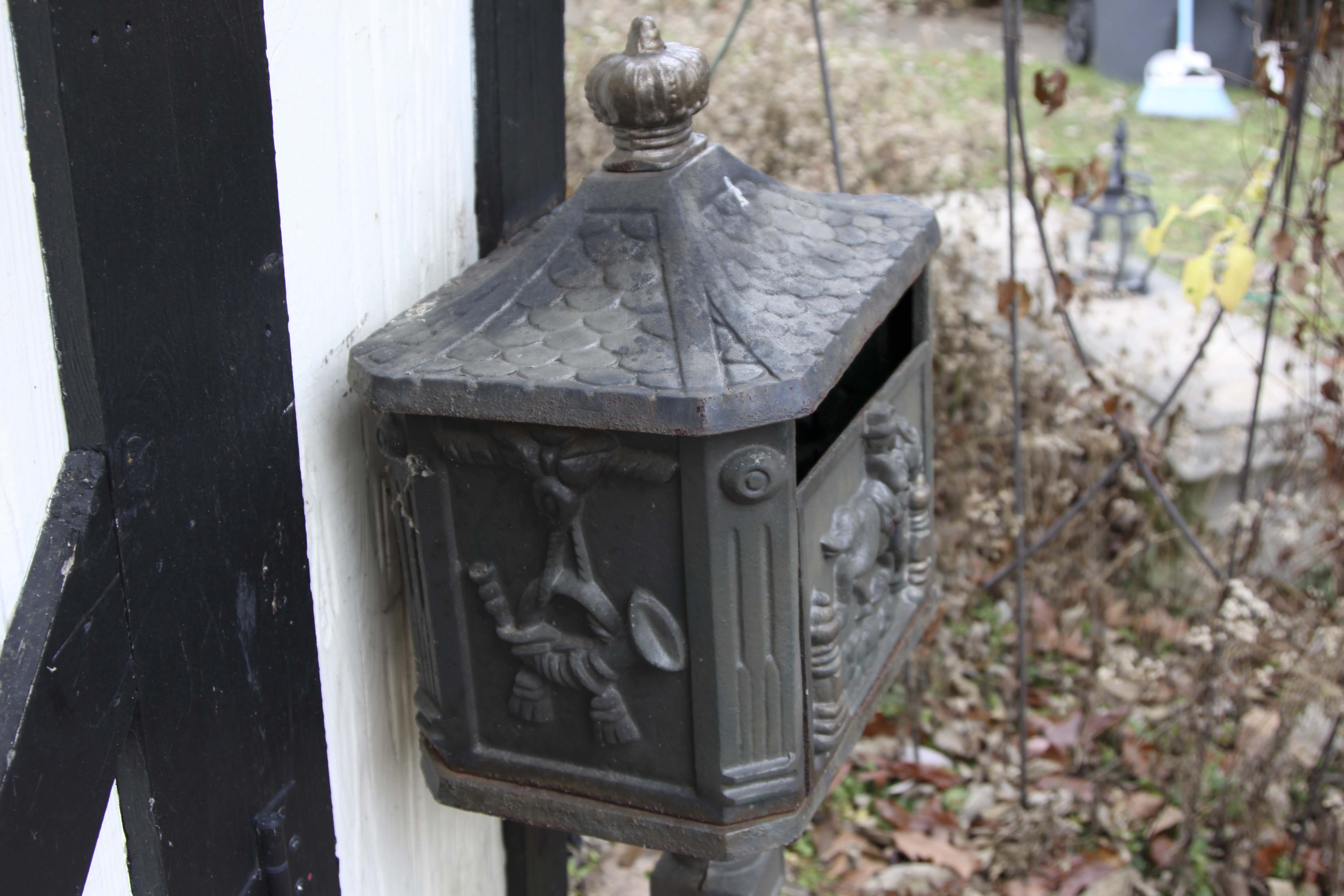 Vintage English Style Cast Iron Mailbox