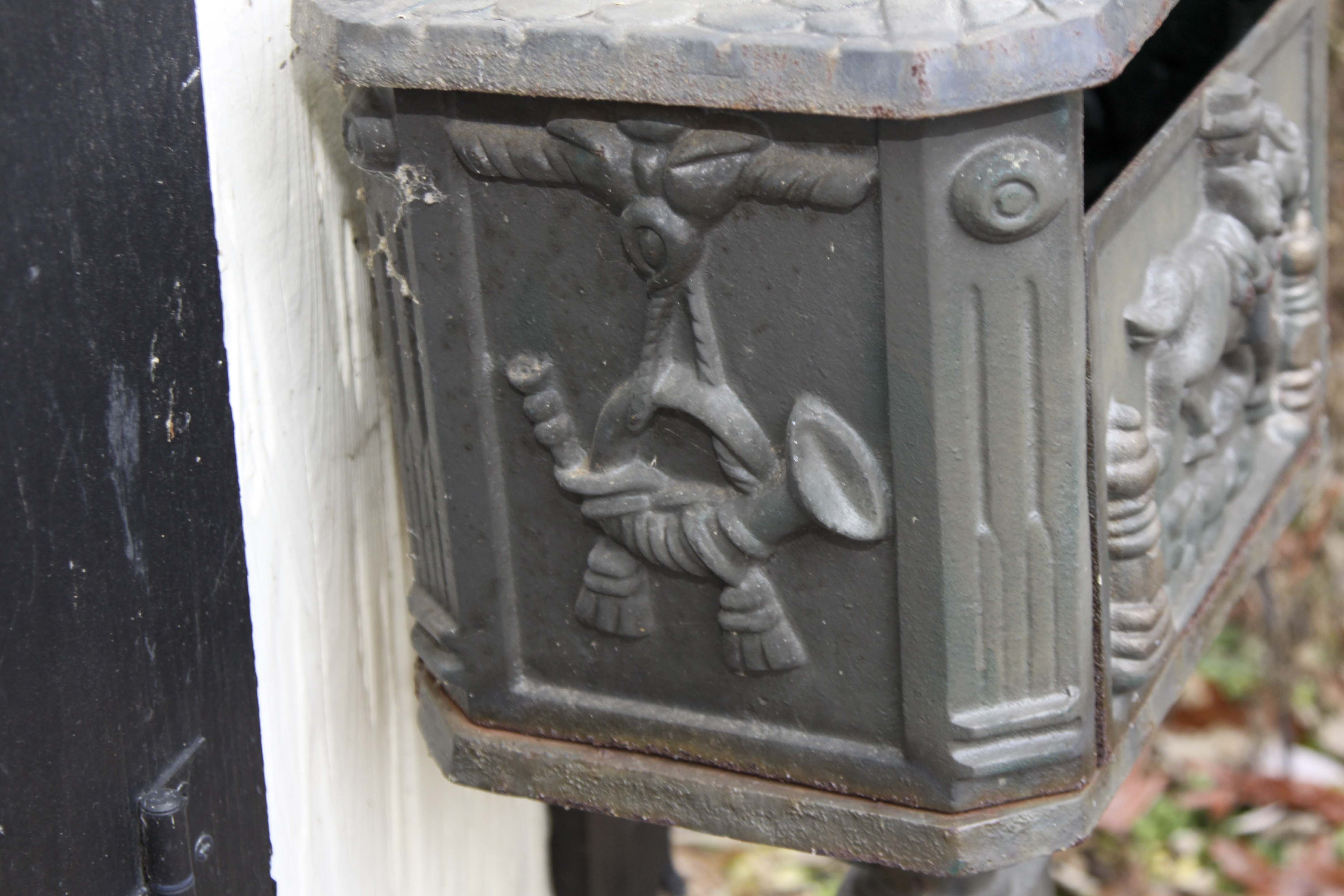 Vintage English Style Cast Iron Mailbox