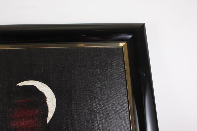 Ashton III Oil on Canvas with Crescent Moon