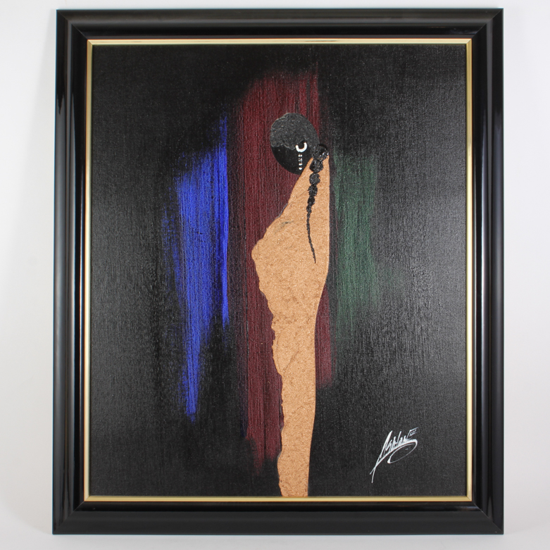 Ashton III Original Semi-Abstract Oil on Canvas of Woman with Long Braid