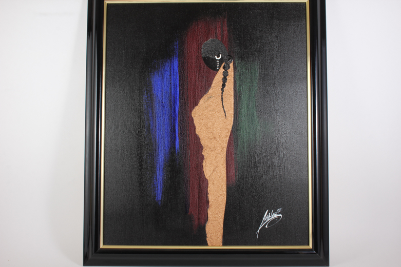 Ashton III Original Semi-Abstract Oil on Canvas of Woman with Long Braid