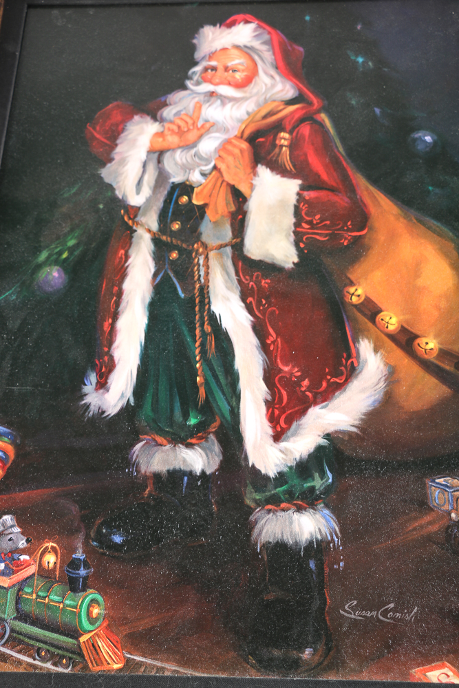 Susan Comish Signed Original Oil Painting of Santa Claus
