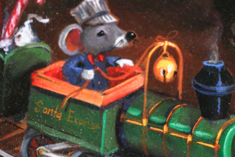 Susan Comish Signed Original Oil Painting of Santa Claus