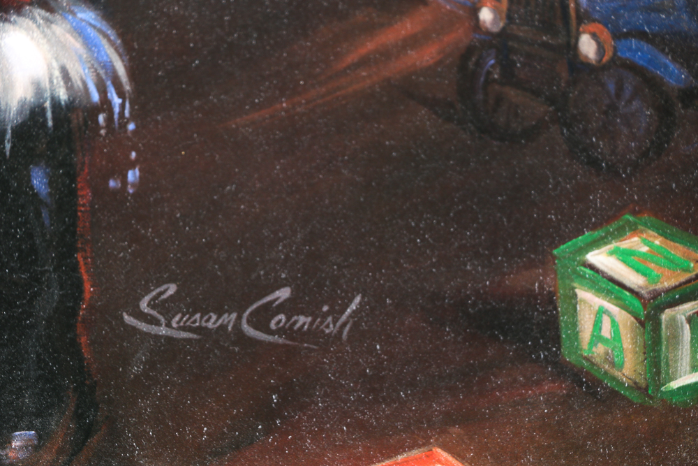 Susan Comish Signed Original Oil Painting of Santa Claus