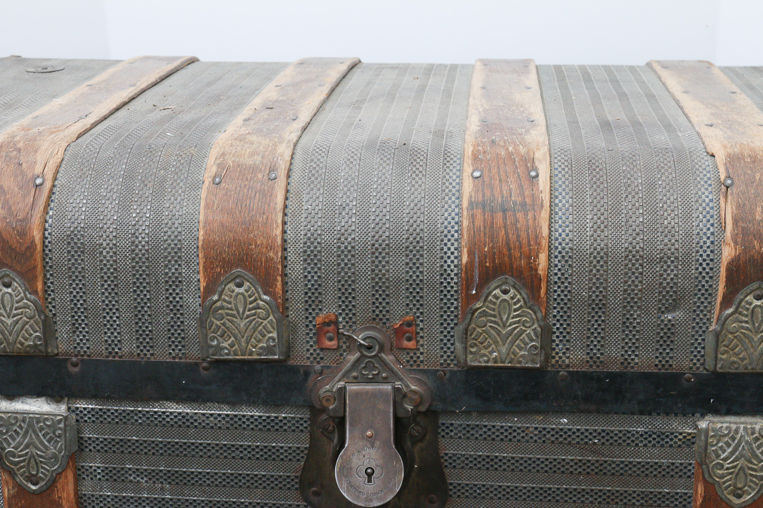 Antique Metal and Wood Trunk