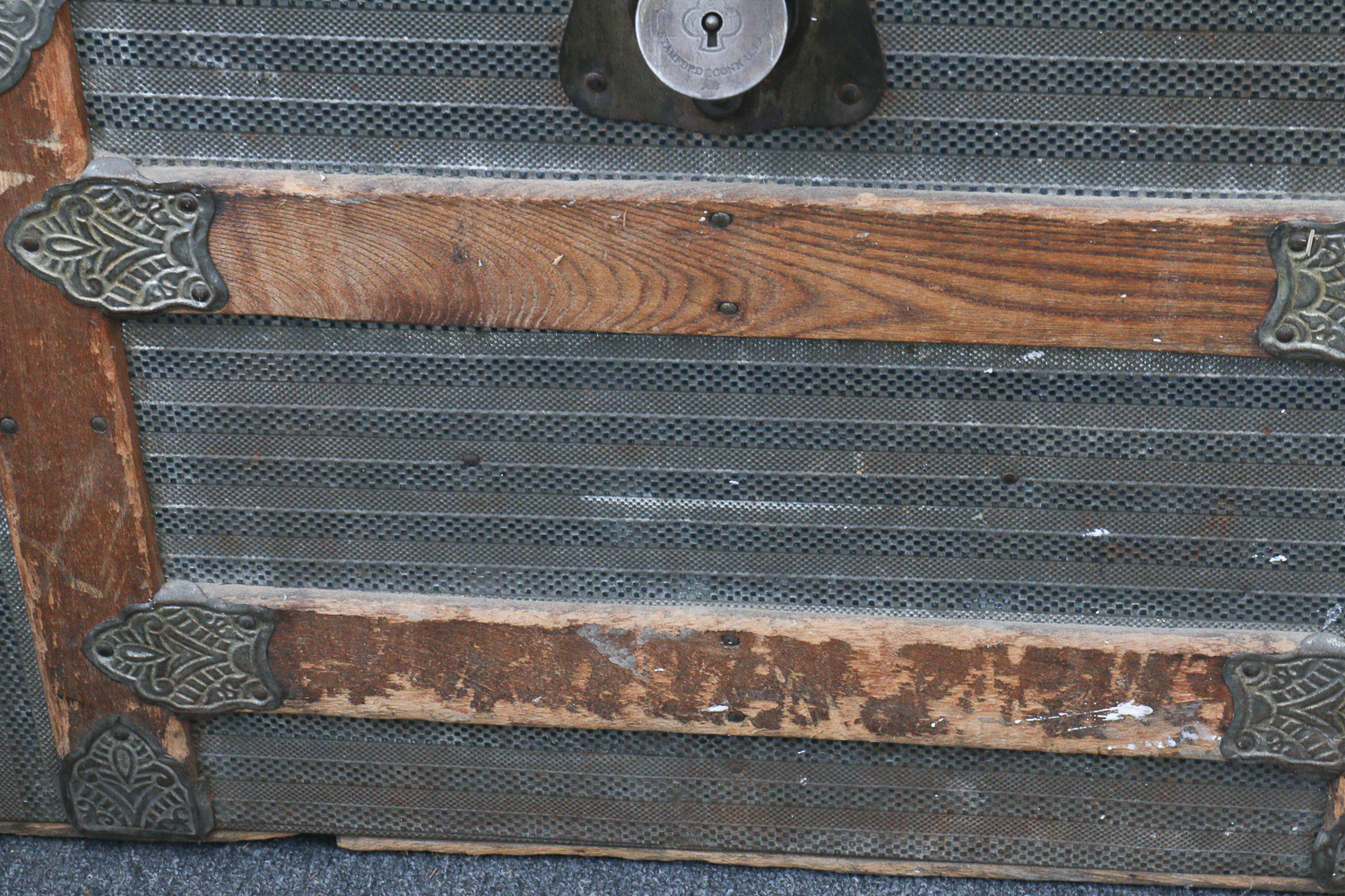 Antique Metal and Wood Trunk