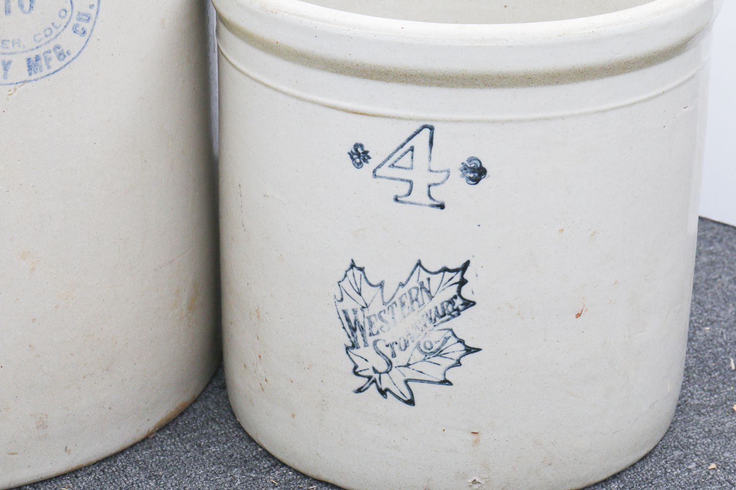 Pair of Western Pottery Stoneware Crocks