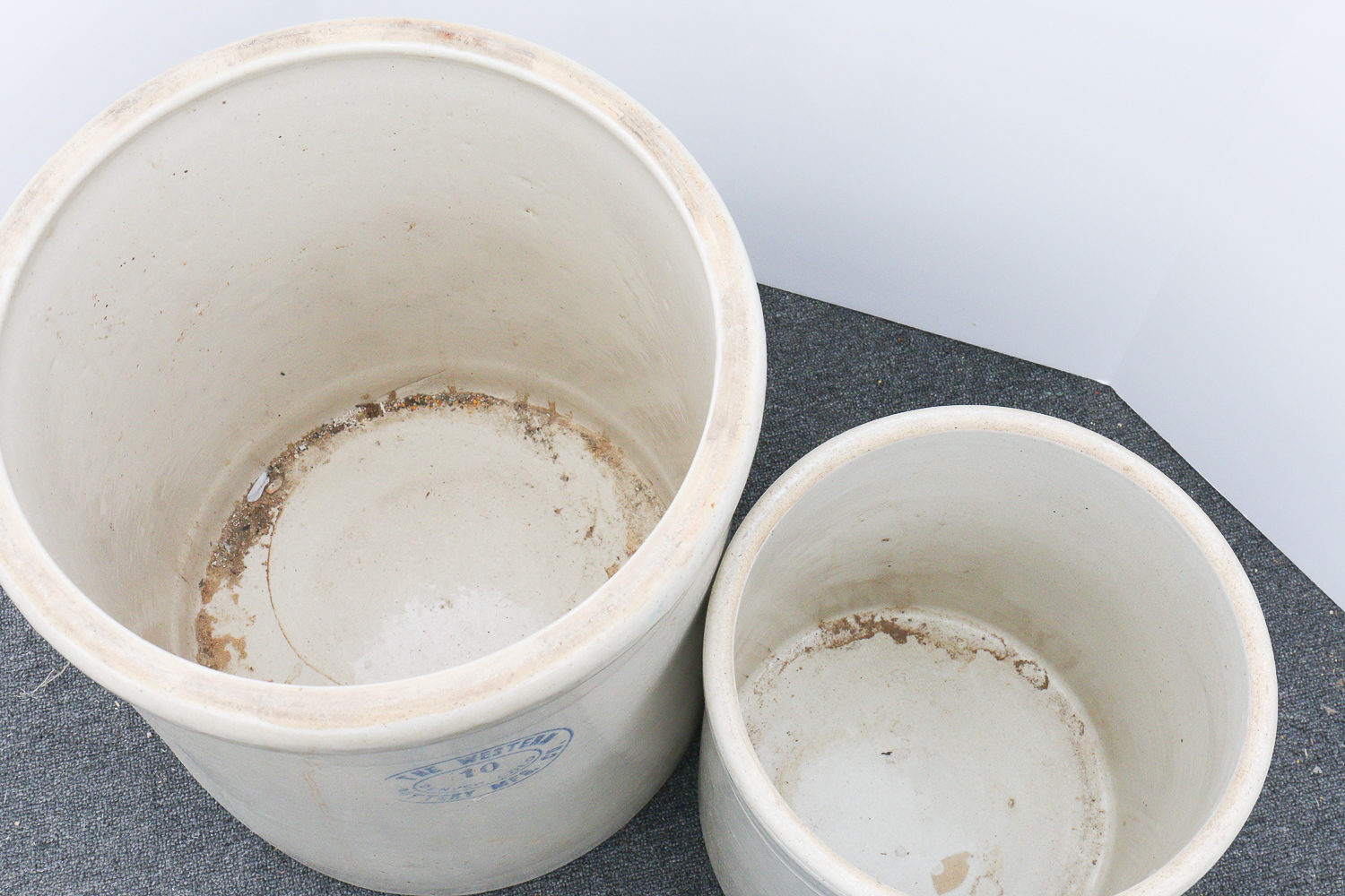 Pair of Western Pottery Stoneware Crocks