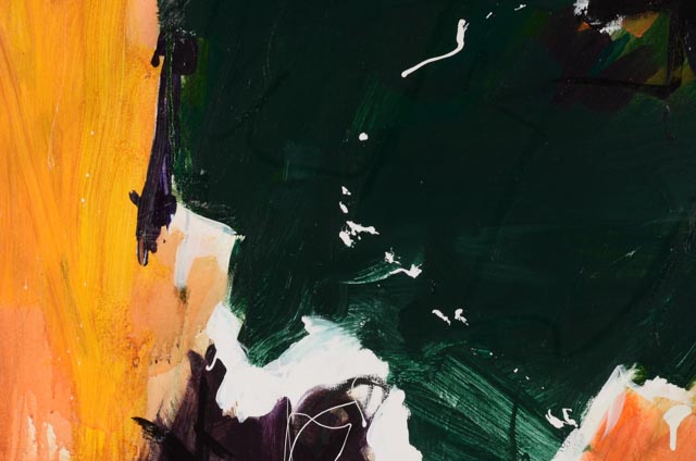 Robbie Kemper Original Abstract Expressionist Acrylic on Canvas "Green Stripe"