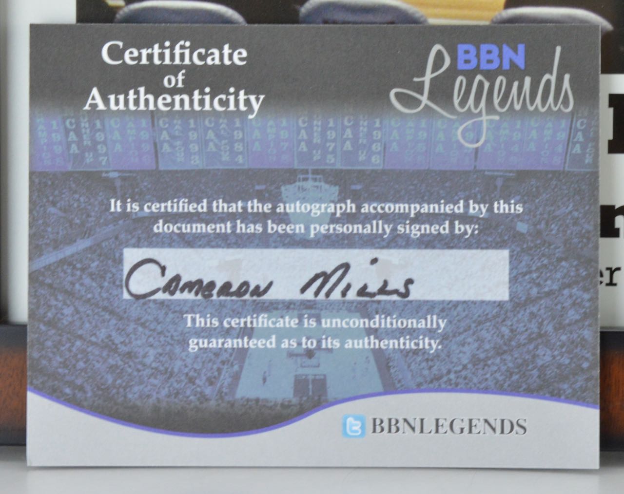 Framed Poster "Shot Heard Across the Bluegrass-Final Score: Kentucky 86 Duke 84/Cameron Mills' 3-Pointer puts Kentucky ahead 80-79 and propels the Wildcats to become 1998 National Champions" Autographed by Cameron MIlls with COA