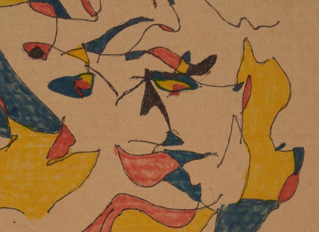 Two Ronald English Original Cubist Portrait Drawings