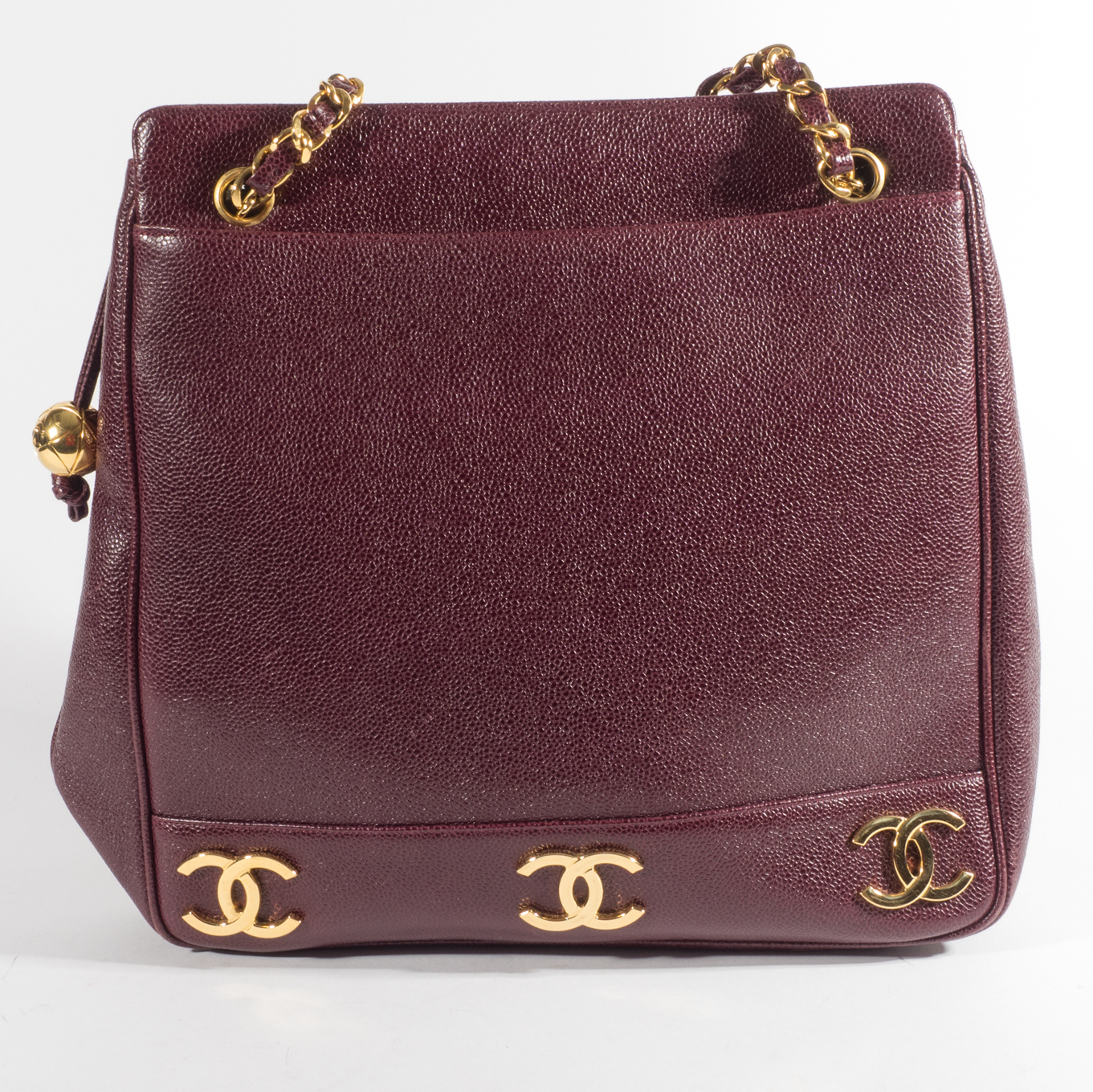 Chanel Burgundy Leather Handbag