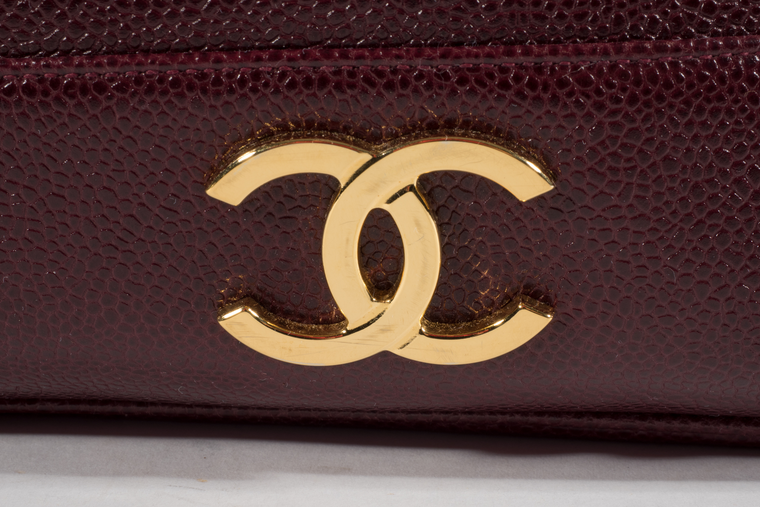 Chanel Burgundy Leather Handbag