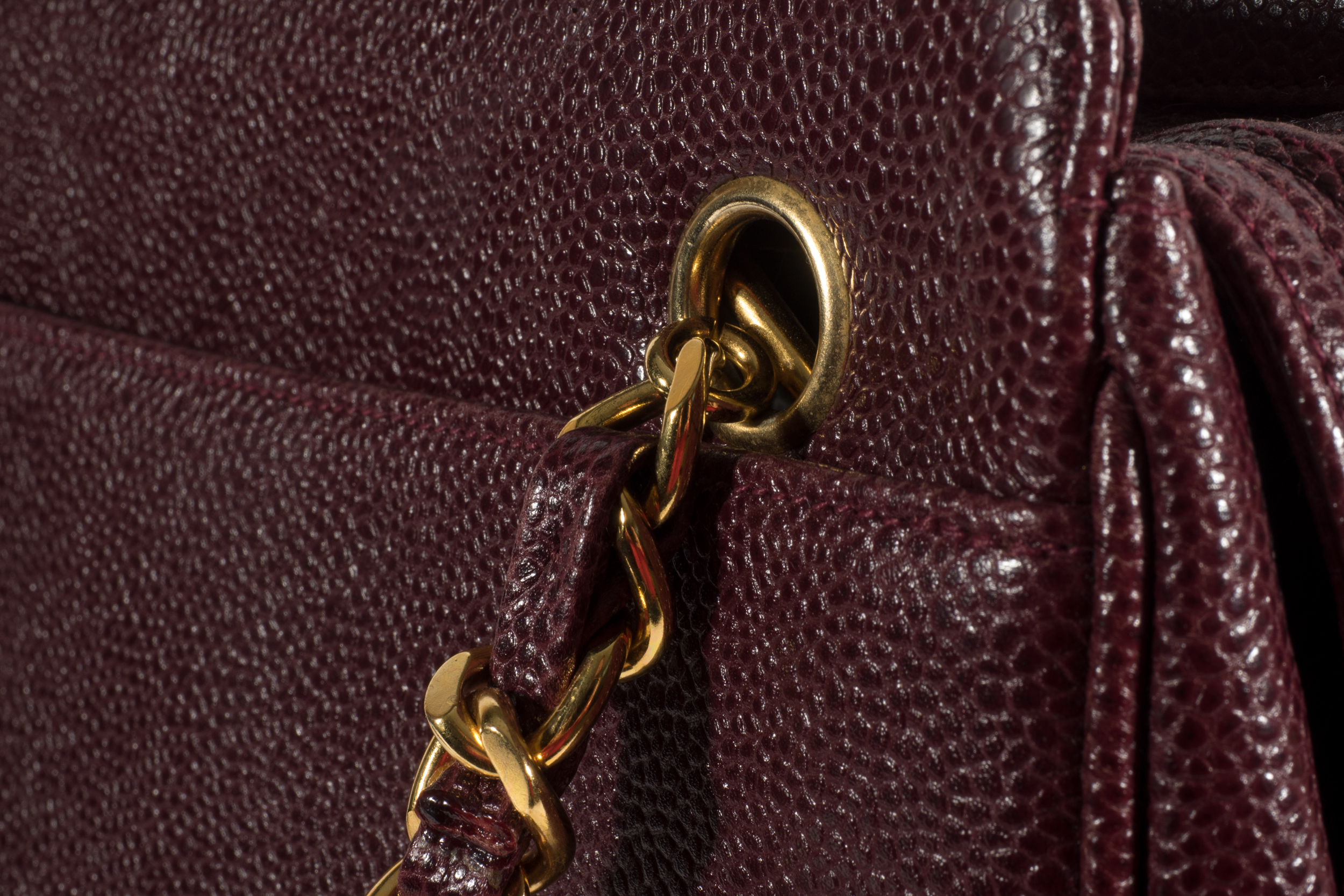 Chanel Burgundy Leather Handbag